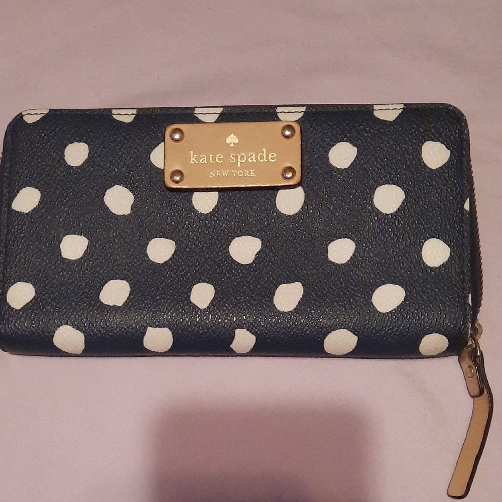 Kate Spade Black and Cream Polka Dot Wallet